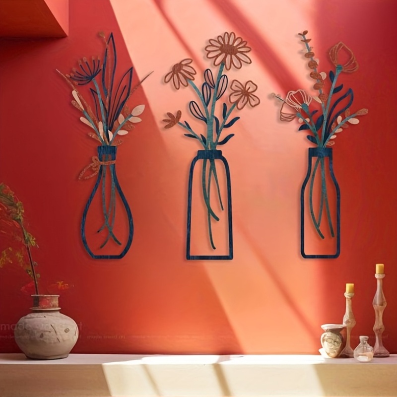 Home Office Interior Design - 3 Patung Seni Dinding Bunga Besar