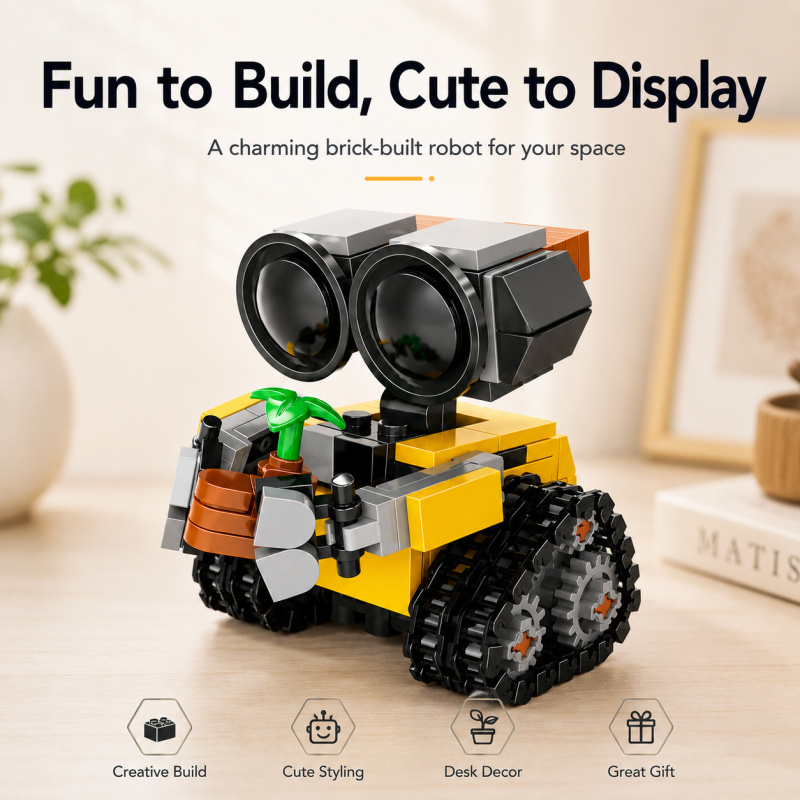 Home Office Kit - Set Blok Bangunan Robot Mini, Model