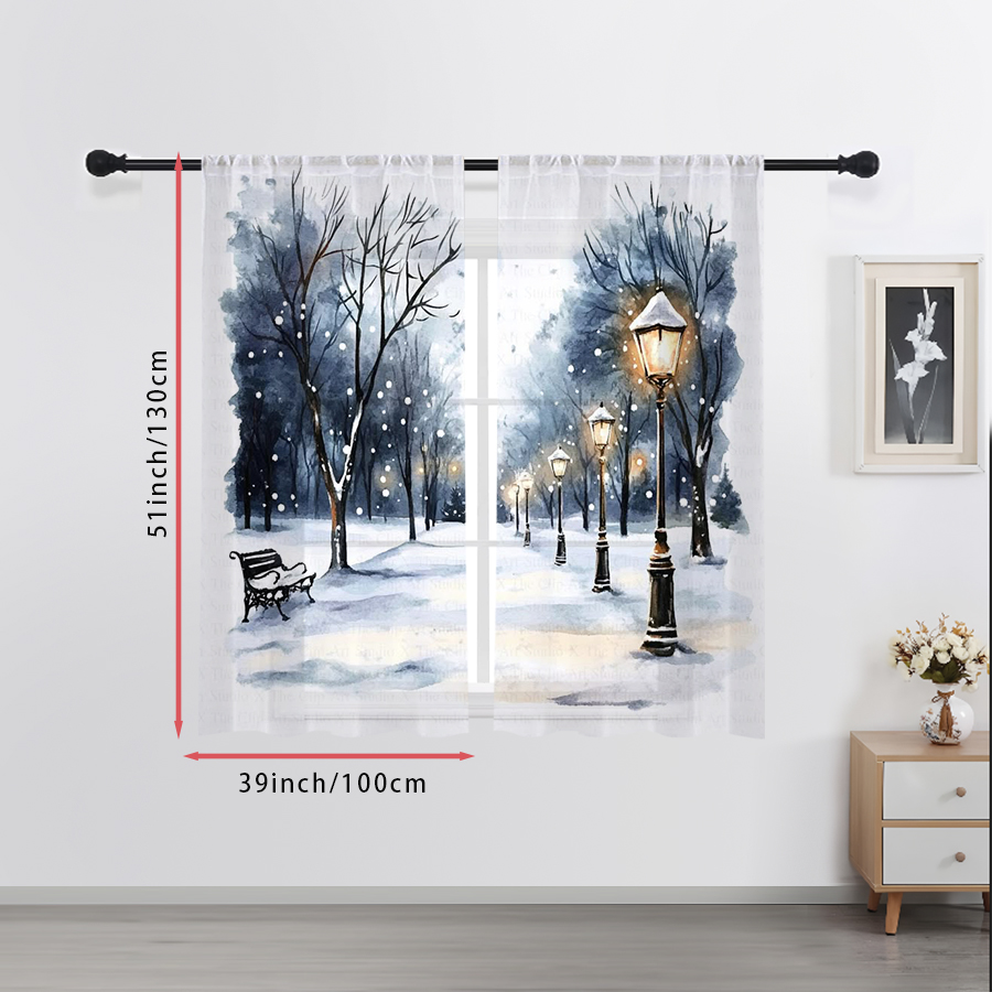 Home Office Lamp - 2PCS Tirai Transparan Motif Lampu Jalan