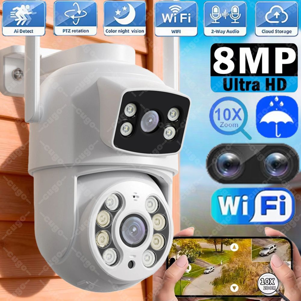 Home Office Email - Kamera Wifi 8MP Lensa Ganda PTZ