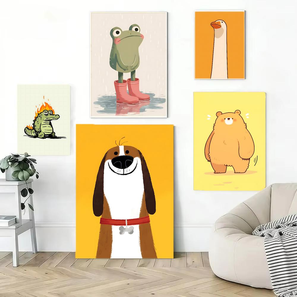 Home Office Interior Design - Desain Poster Karakter Hewan Lucu, Seni