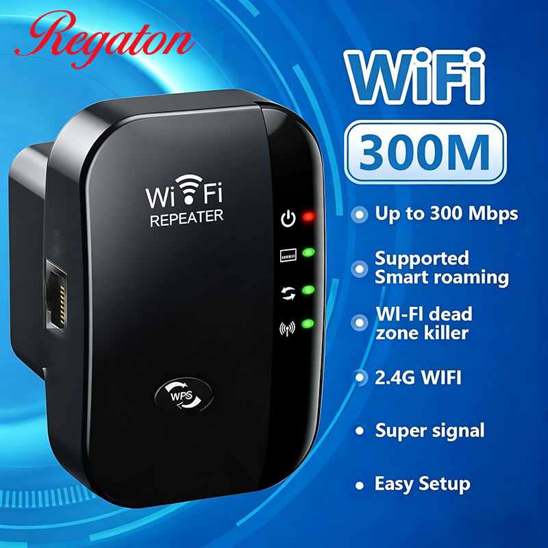 Home Office Setup - Penguat Sinyal WiFi Nirkabel 300M 2.4GHz,