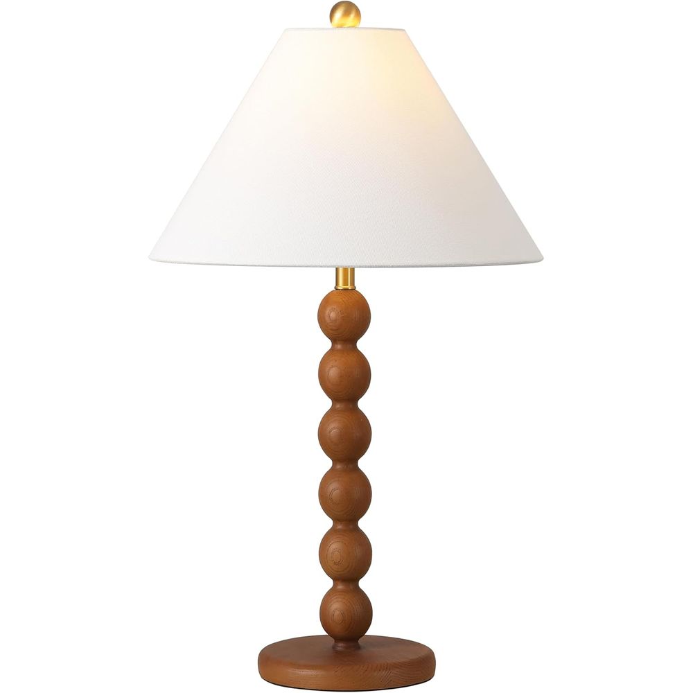 Home Office Lamp - Lampu Meja Bola Bertumpuk Resin Coklat