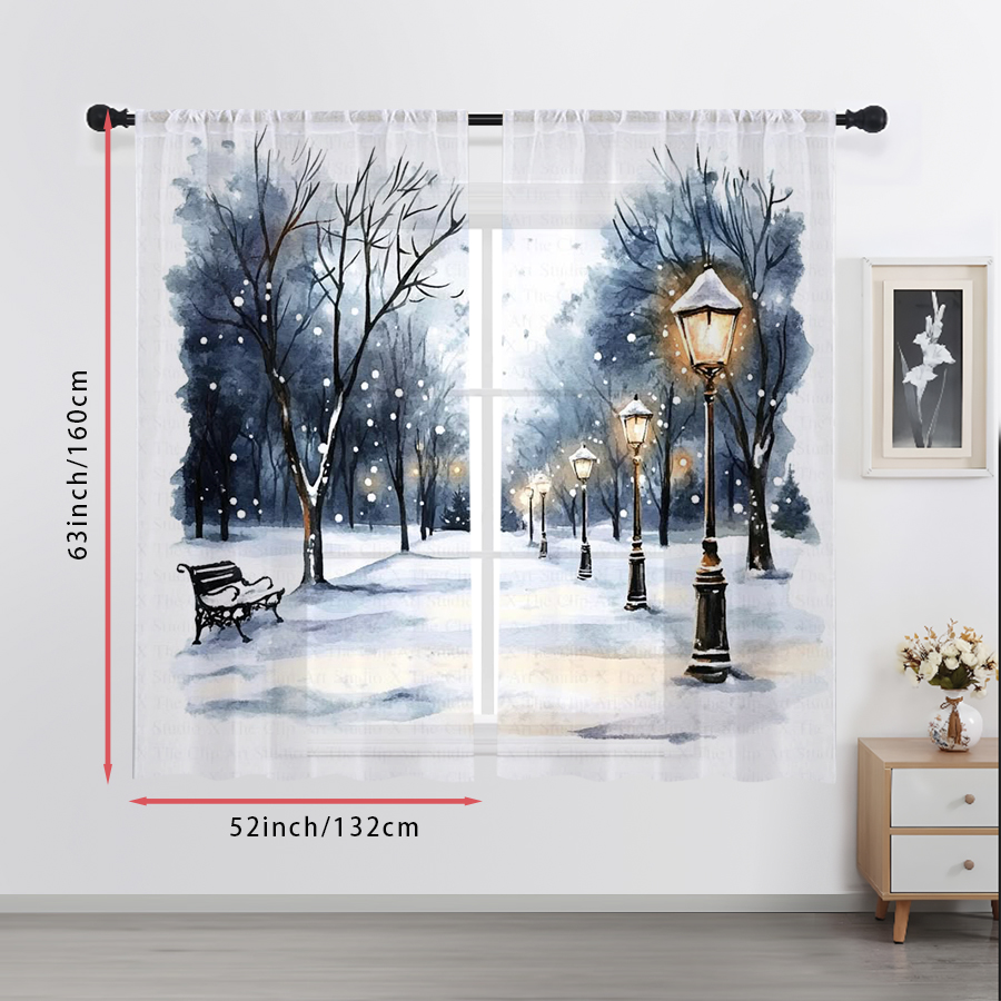 2PCS Tirai Transparan Motif La - Home Office Lamp ulasan dan harga