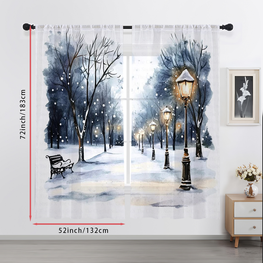 2PCS Tirai Transparan Motif La - Home Office Lamp ulasan dan harga