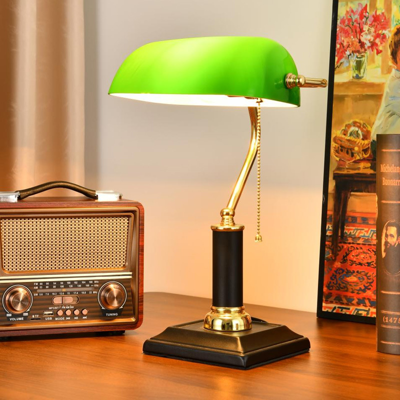 Lampu Meja Banker Kuningan Sol - Home Office Lamp ulasan dan harga