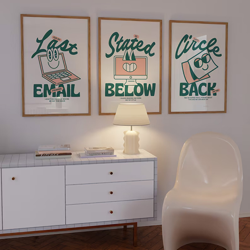 Poster Seni Kantor Hijau Lucu  - Home Office Email ulasan dan harga