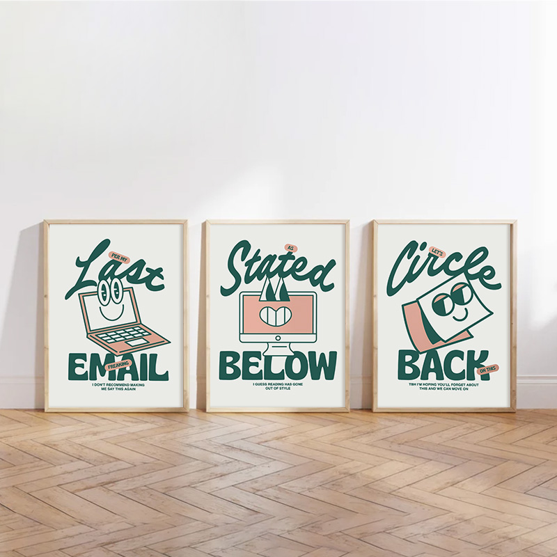 Poster Seni Kantor Hijau Lucu  - Home Office Email ulasan dan harga