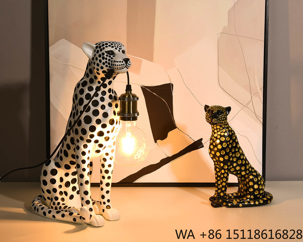 Patung Resin Hewan Leopard Sen - Home Office Lamp ulasan dan harga