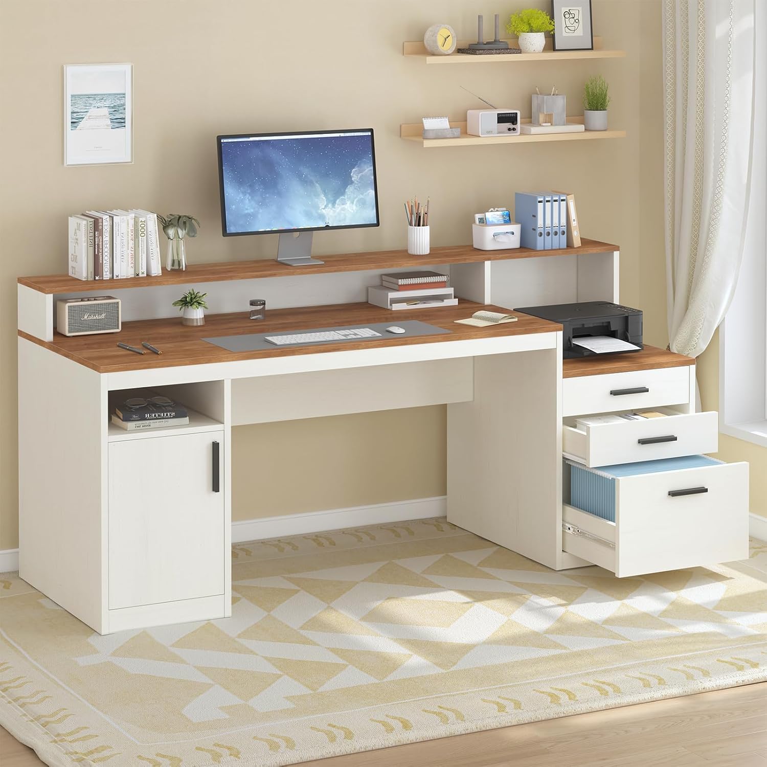 Meja Komputer 65 Inci dengan 3 - Home Office 365 ulasan dan harga