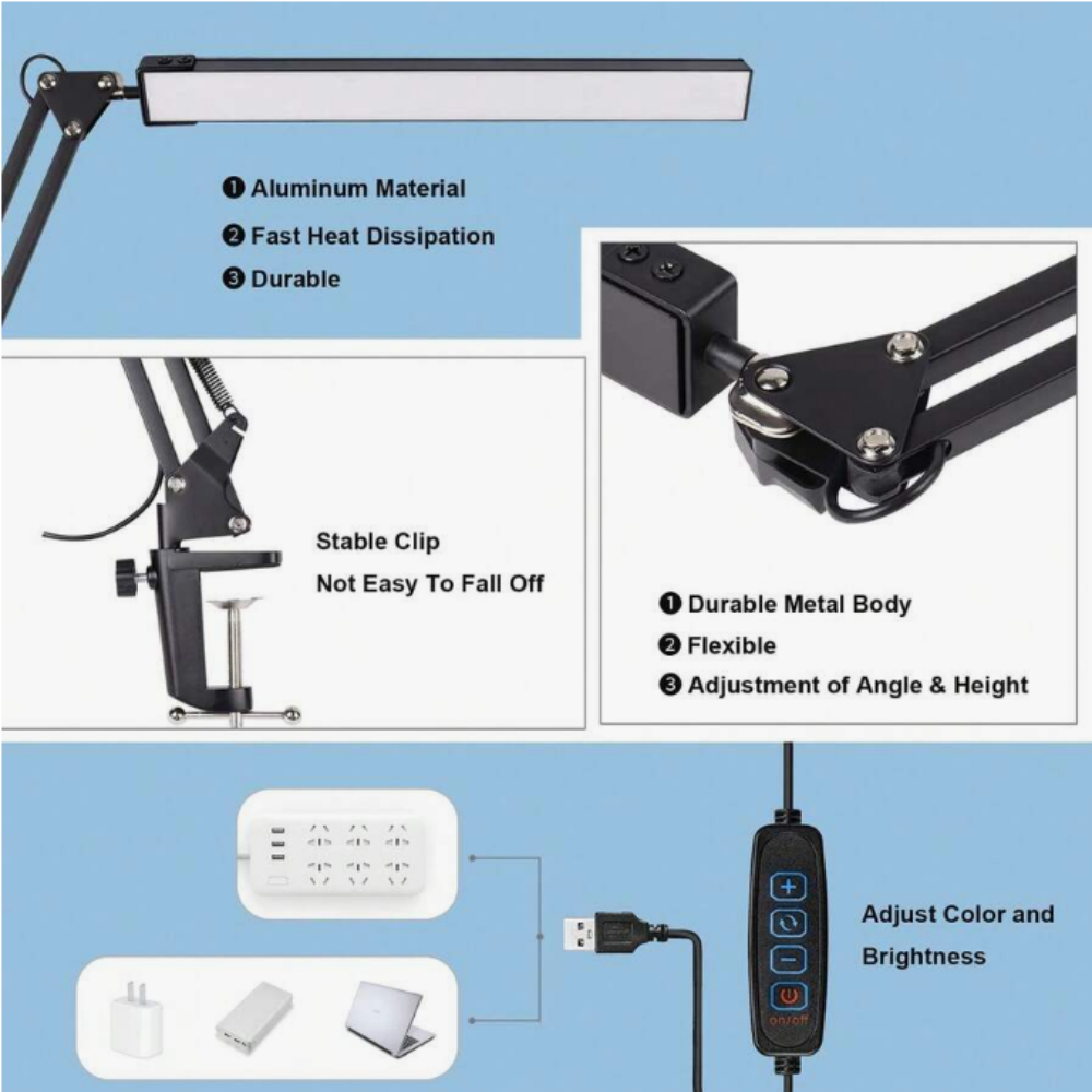 Lampu Meja LED untuk Rumah, Me - Home Office Lamp ulasan dan harga
