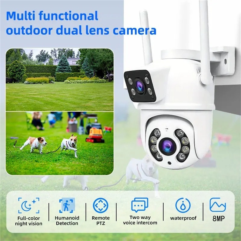 Kamera Wifi 4K 8MP PTZ Luar Ru - Home Office Email ulasan dan harga